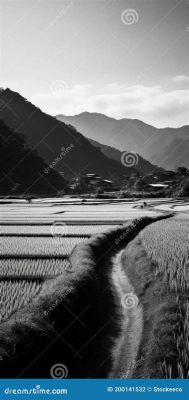 The Rice Fields of Sungai Petani:  A Harmonious Interplay of Earth Tones and Luminescent Sky